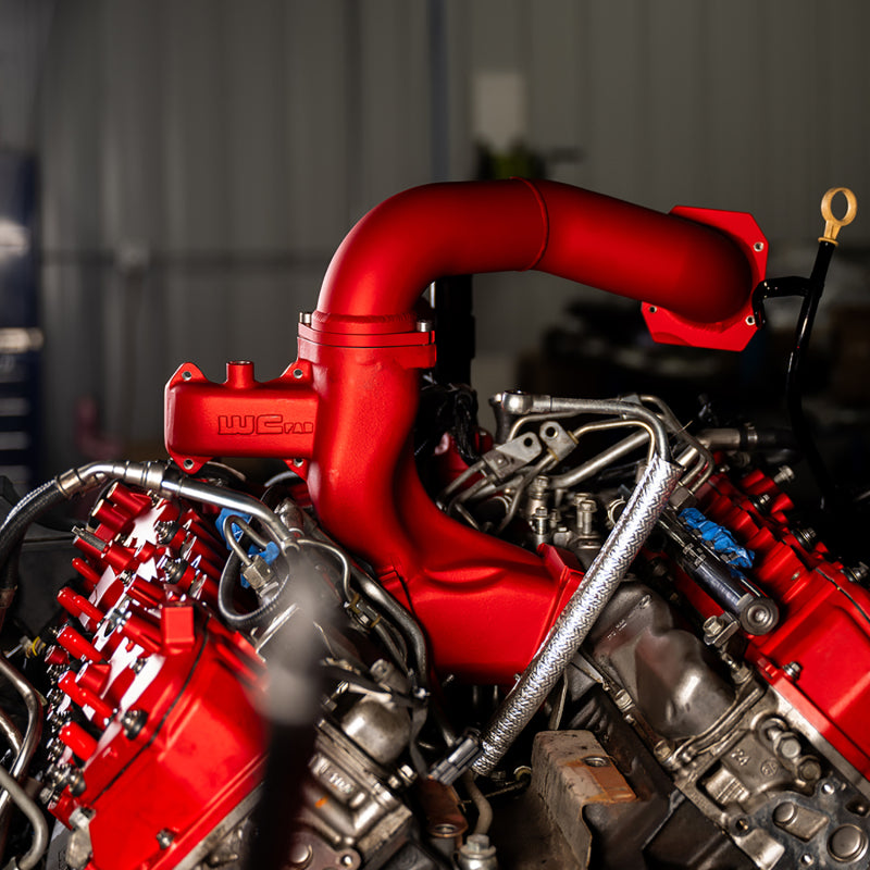 Wehrli 11-16 Chevrolet 6.6L LML Duramax High Flow Y-Bridge Kit - WCFab Red