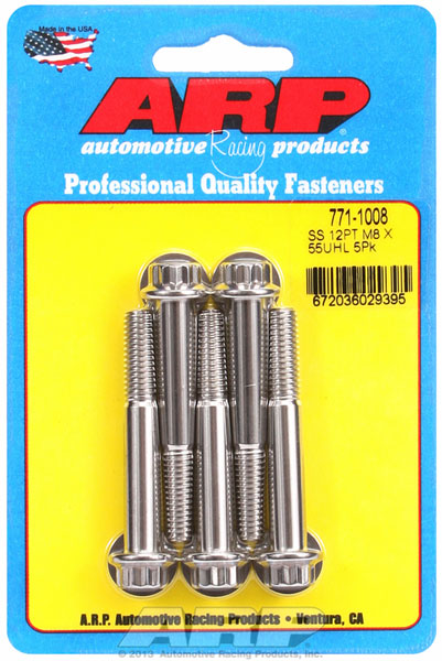 ARP M8 x 1.25 x 55mm UHL 12pt Stainless Steel Bolts (Set of 5)
