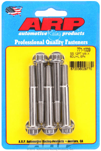 ARP M8 x 1.25 x 60 12pt SS Bolts (5/pkg)