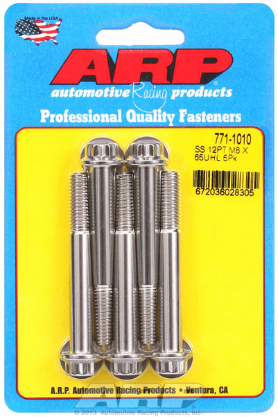 ARP M8 x 1.25 x 65 12pt SS Bolts (5/pkg)