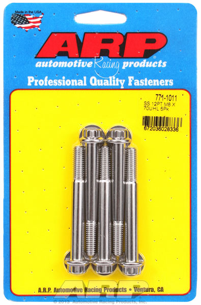 ARP M8 x 1.25 x 70mm 12pt Stainless Steel Bolts (Set of 5)