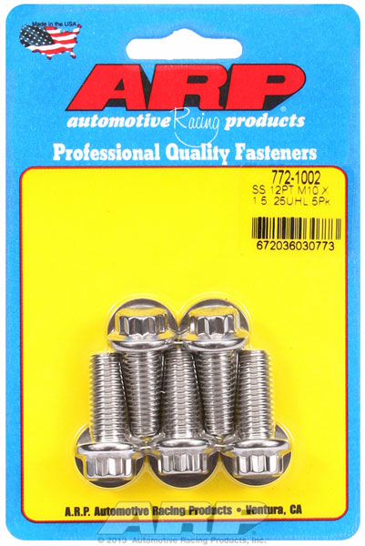 ARP M10 x 1.50 x 25 Black Oxide 12pt Bolts (5/pkg)