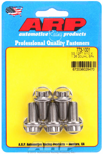 ARP M10 x 1.25 x 20 12pt Stainless Steel Bolts (Set of 5)