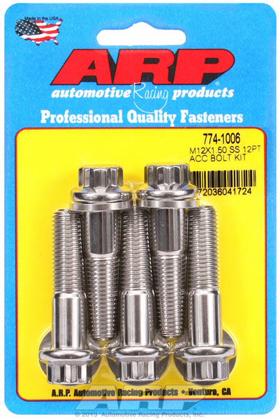 ARP M12 x 1.50 x 50 12pt SS Bolts (5/pkg)