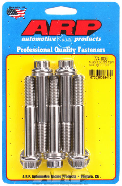 ARP M12 x 1.50 x 80 12pt SS Bolts (5/pkg)