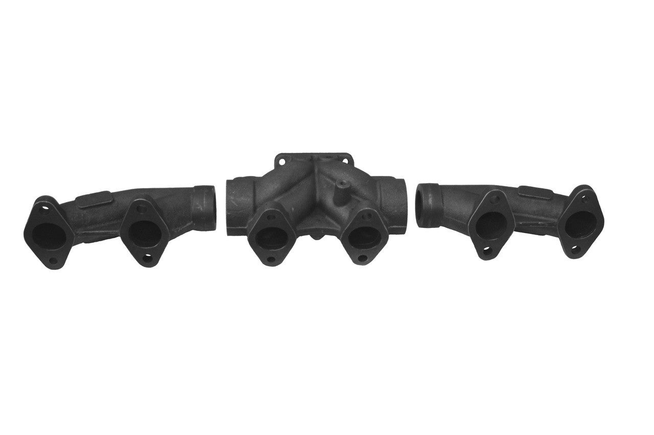 Assembled 3-Piece T3 Exhaust Manifold Pyro Tapped With Gaskets - 24VT3M