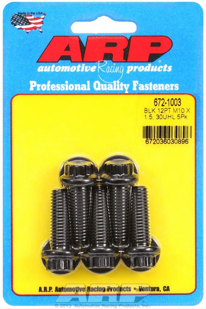ARP M10 x 1.50 x 30 12pt Black Oxide Bolts (5/pkg)