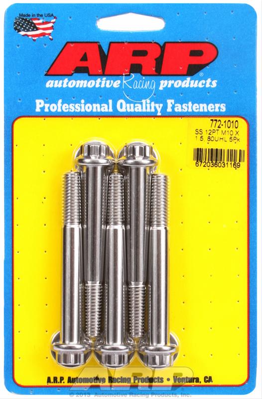 ARP M10 x 1.50 x 80 12pt SS Bolts (5/pkg)