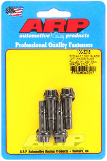 ARP 5/16-24 X 1.500 black 12pt water pump pulley w/ .250in fan spacer stud kit